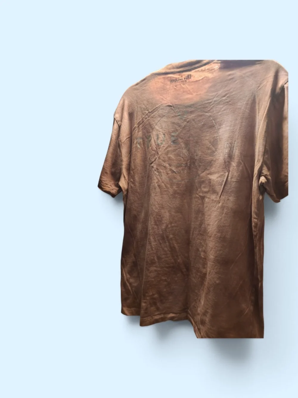 True Religion Men's Rust Brown Long Sleeve Logo Tee